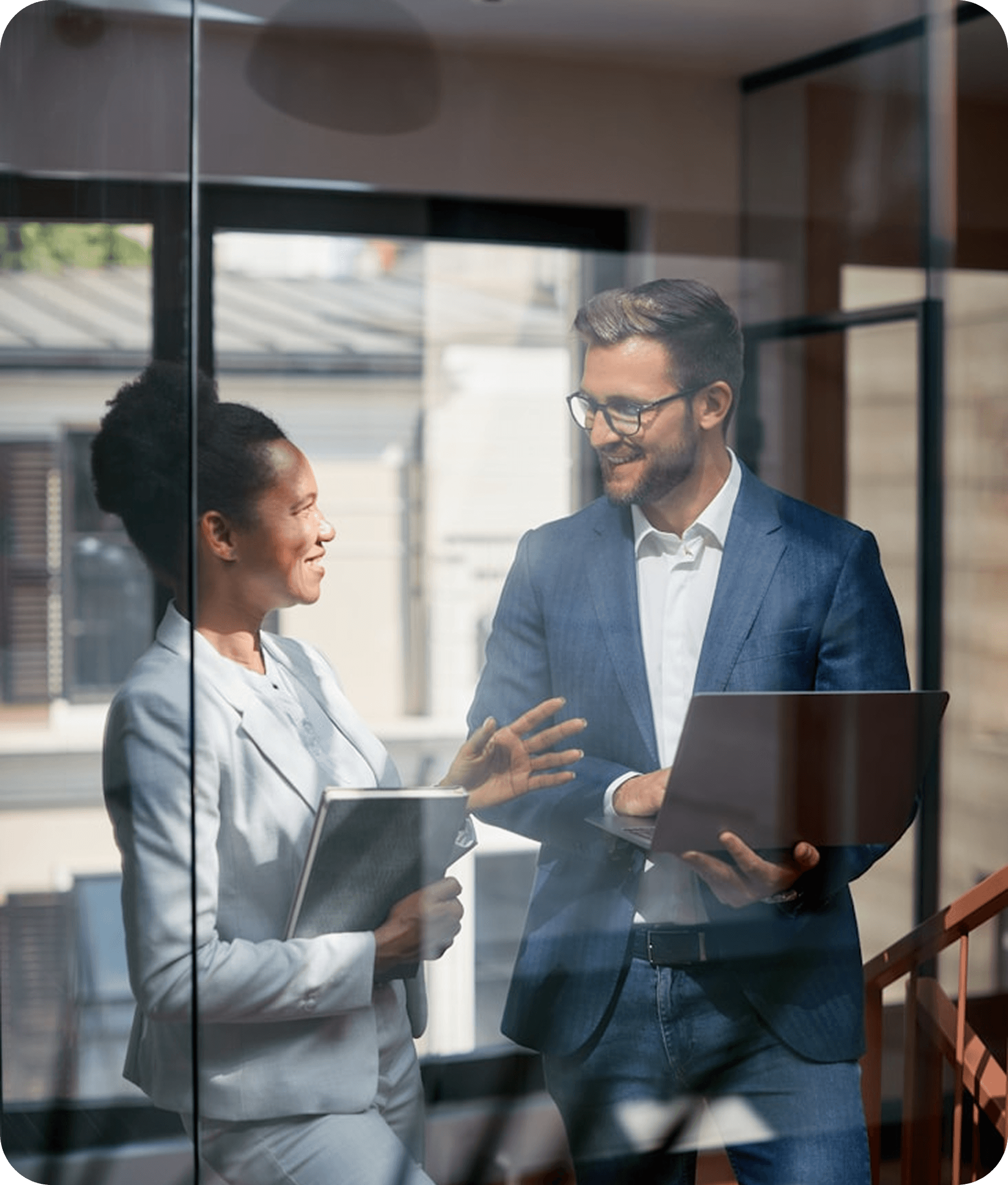 Business professionals discussing